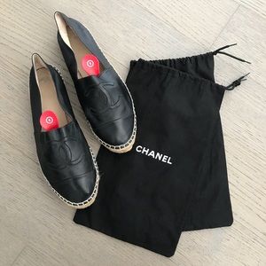 Authentic Black Chanel Espadrilles